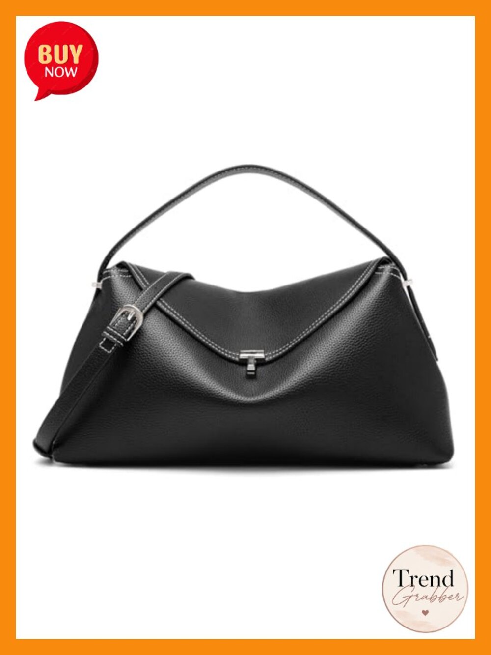 Microfiber Leather Crossbody Bag T Lock Large Satchel Handbag
